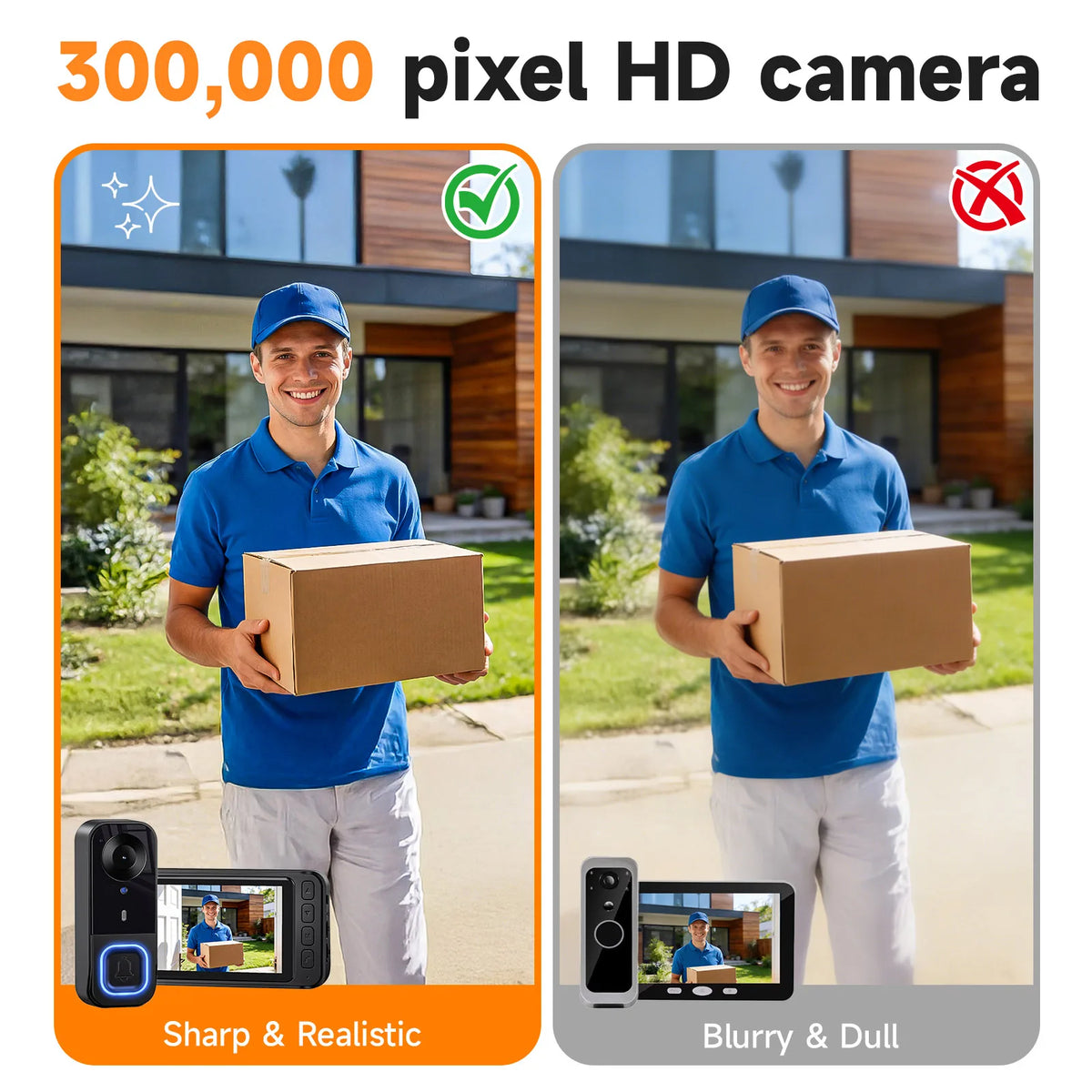 Wireless Video Doorbell Camera with Night Vision and Local Storage