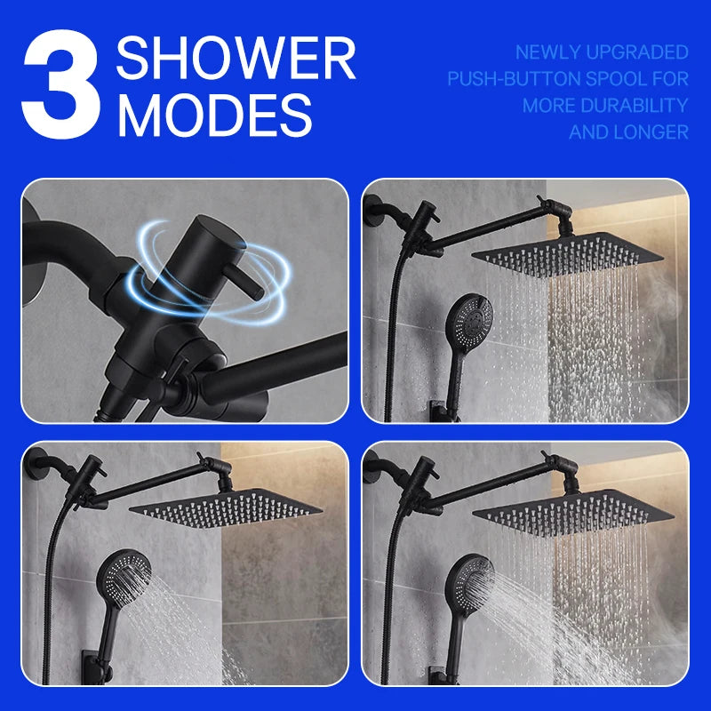 Stainless Steel Multifunctional Wall Mount Shower Set With Handheld