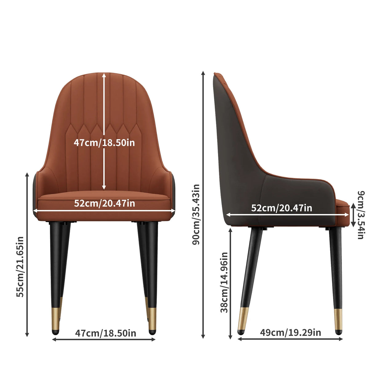 Modern Dining Chairs Set Of Two With Upholstered Cushion Seats