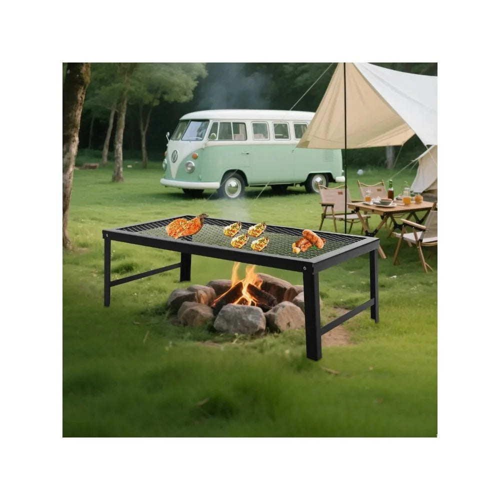 Bymaocar Folding Portable Campfire Grill With Rustproof Iron Frame