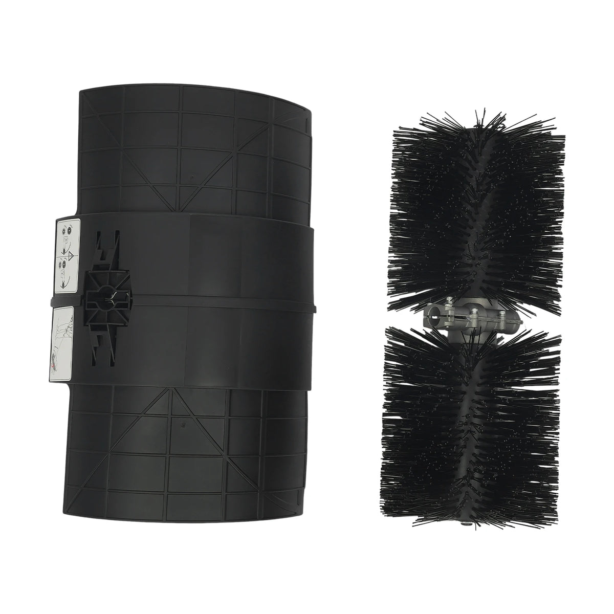 Manual Power Broom Brush Head With Debris Baffle for Sweeping