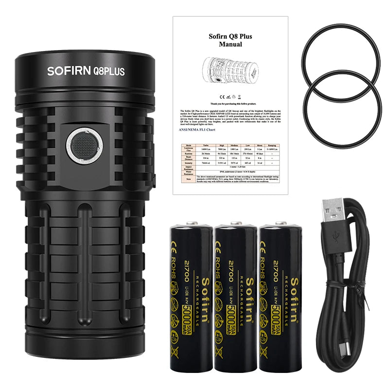 Sofirn Q8 Plus Rechargeable LED Flashlight With Reverse Charging