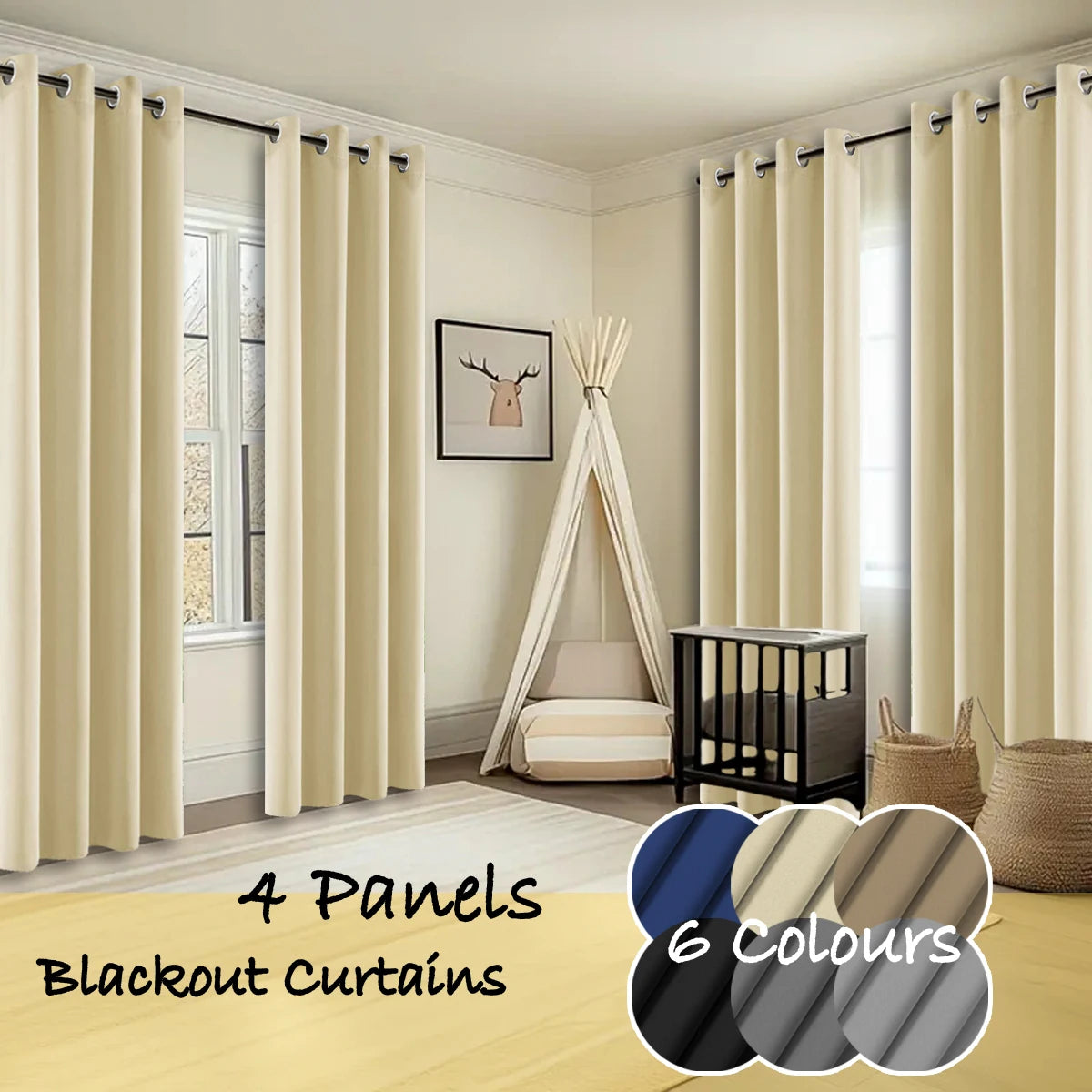 Thermal Insulated Blackout Curtains Room Darkening Ring Top Panels