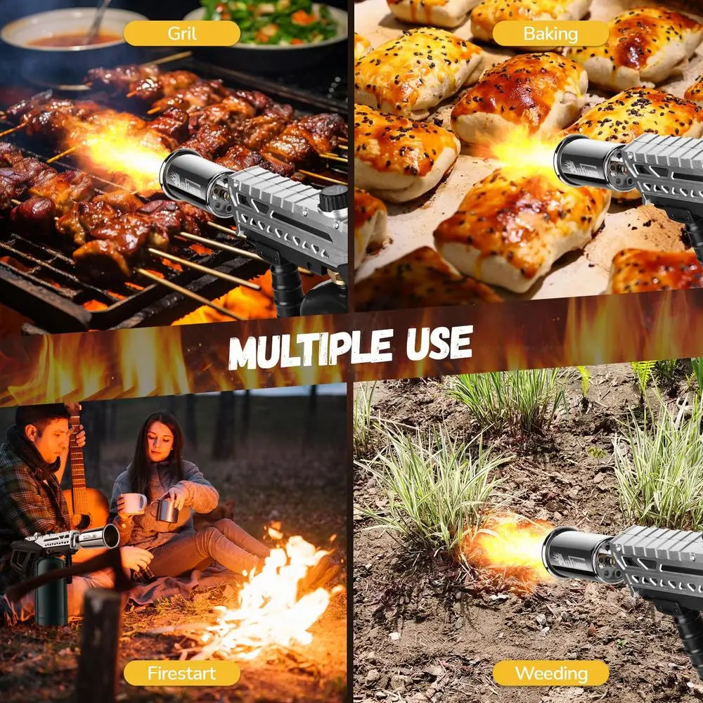 Propane Torch Gun Adjustable Flamethrower For BBQ Camping Charcoal Lighter