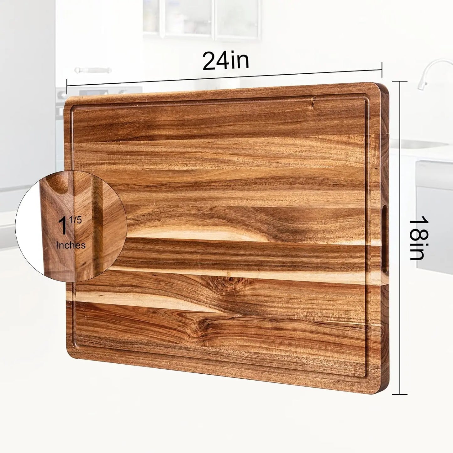 TWISTER.CK Extra Large Wood Cutting Board With Juice Groove Reversible