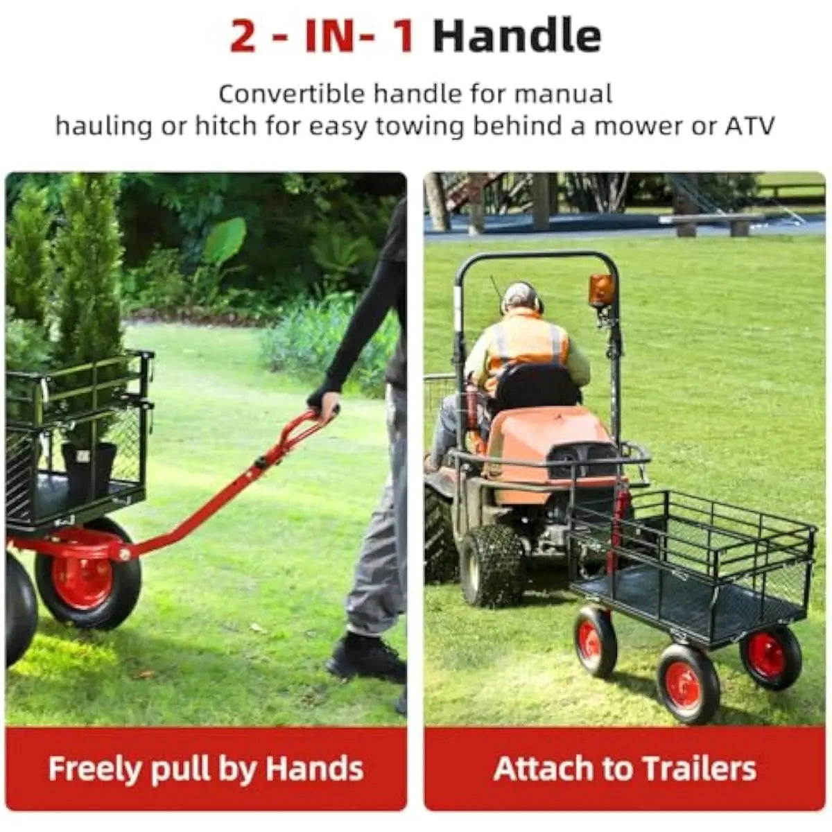 Heavy Duty Steel Garden Cart With Removable Mesh Sides