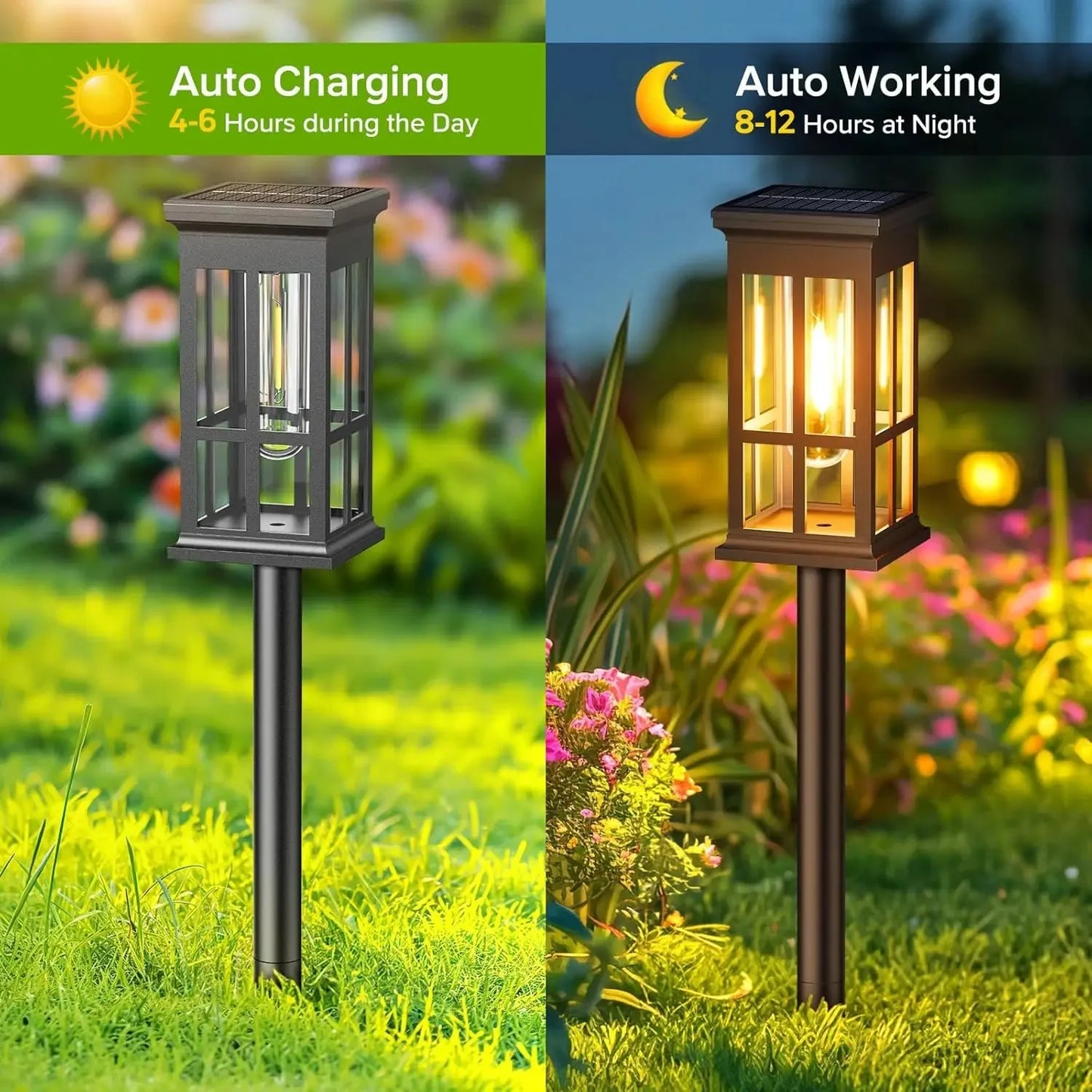 Solar Powered LED Landscape Pathway Light For Garden