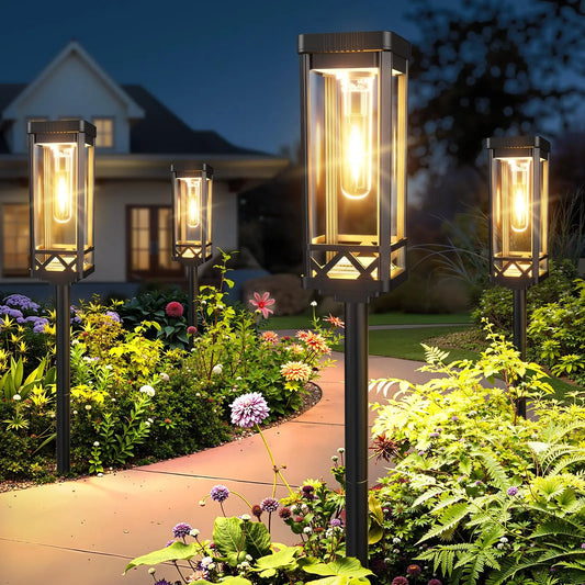 Solar Pathway Lights Waterproof LED Landscape For Driveways And Yards