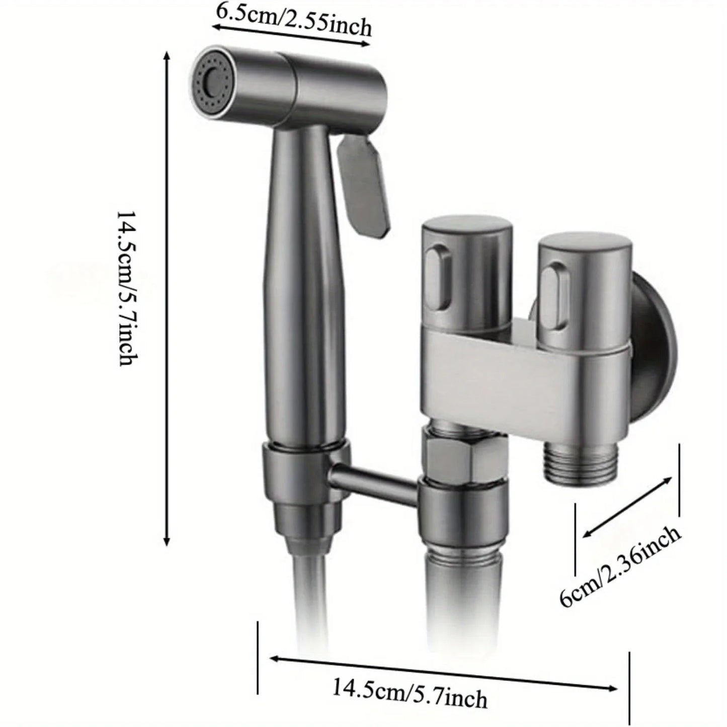 Double Control Toilet Bidet Sprayer Handheld Pressure Control