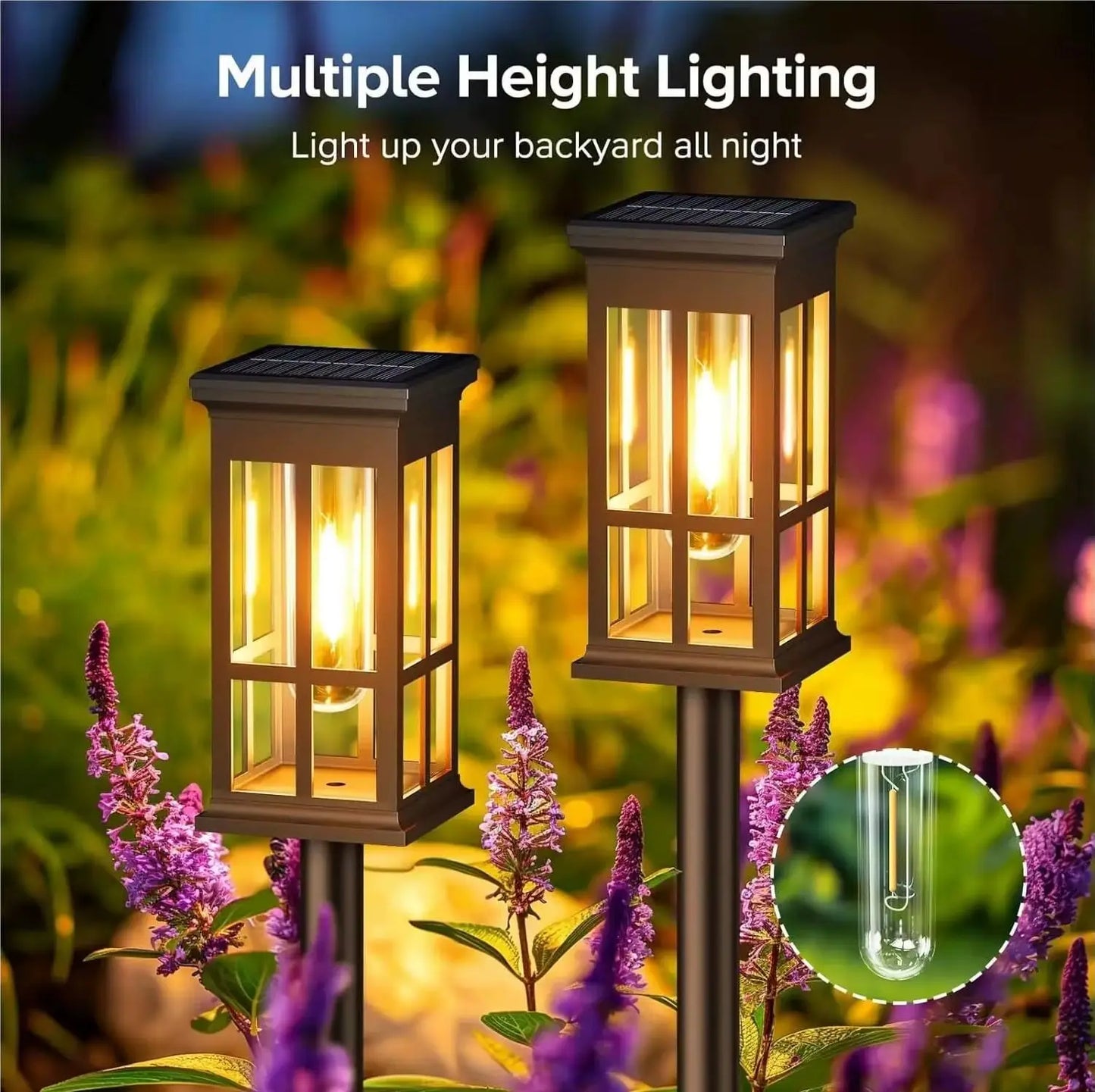 Solar Powered LED Landscape Pathway Light For Garden
