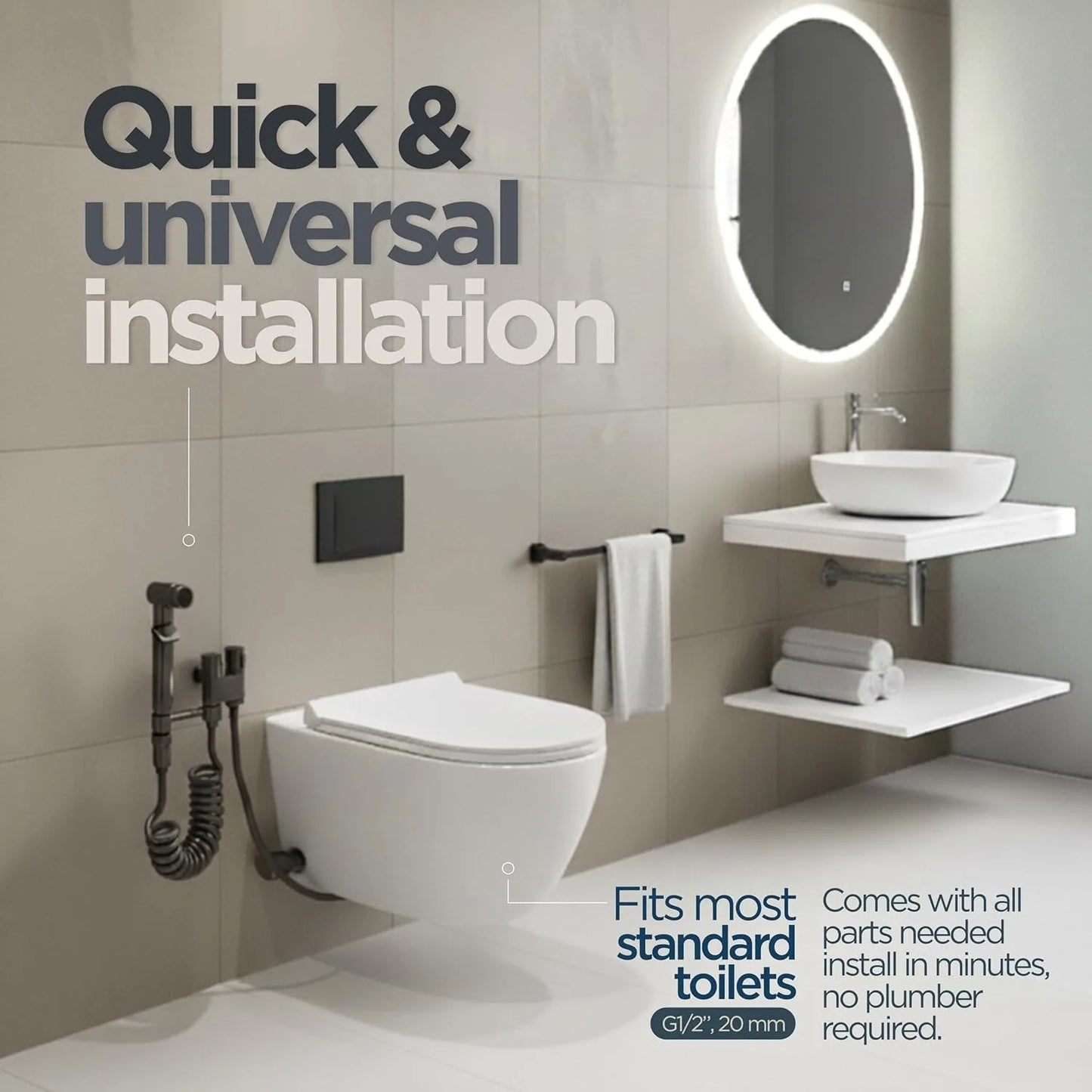 Double Control Toilet Bidet Sprayer Handheld Pressure Control