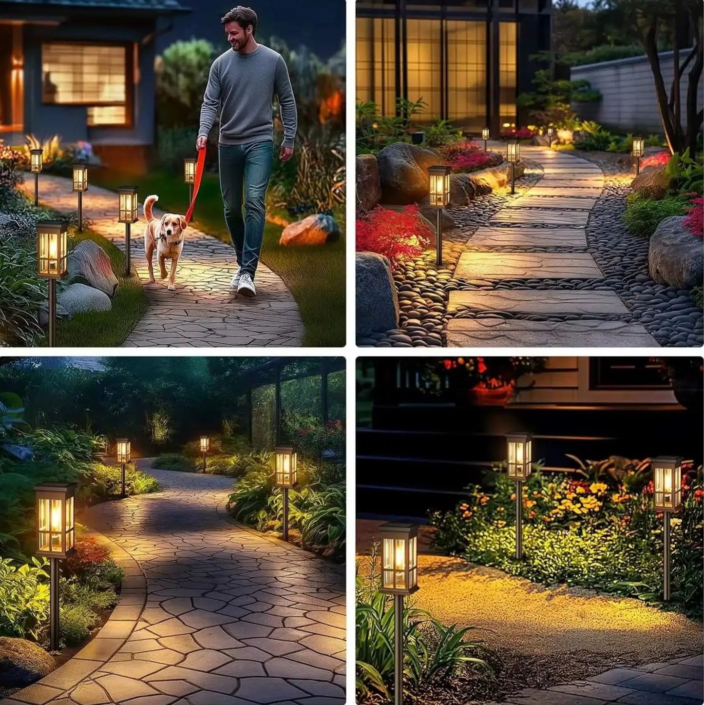 Solar Powered LED Landscape Pathway Light For Garden