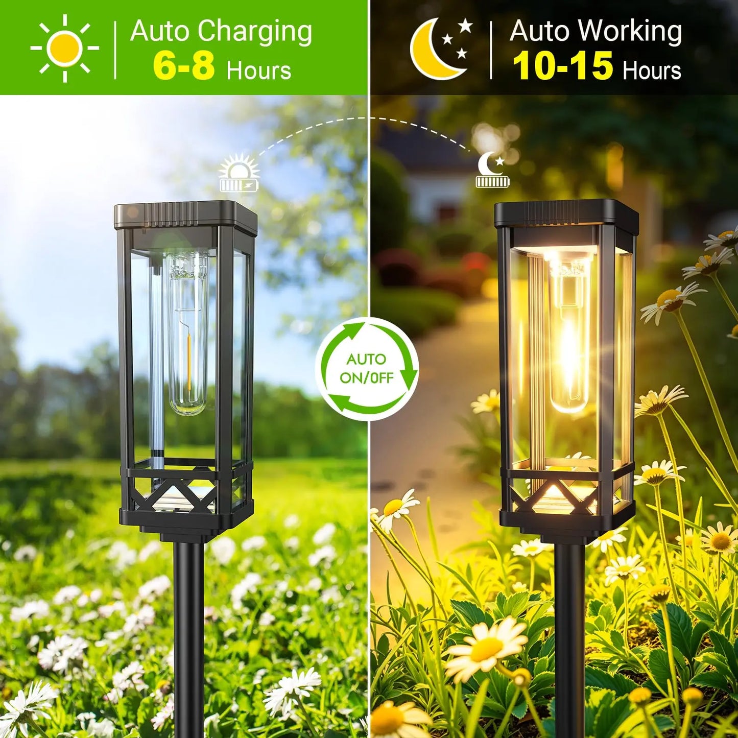 Solar Pathway Lights Waterproof LED Landscape For Driveways And Yards