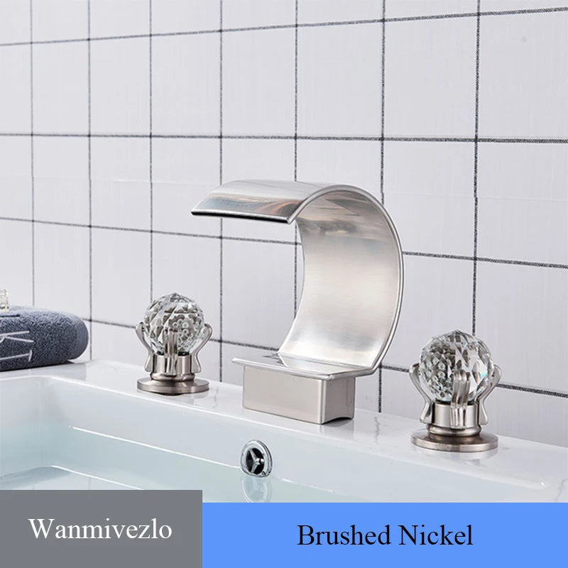 Wanmivezlo Brass Deck Mount Widespread Basin Faucet With Dual Handles