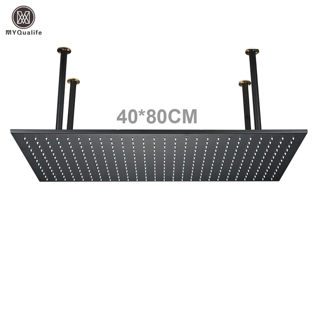 MYQualife LED Rainfall Shower Head Ceiling Mounted