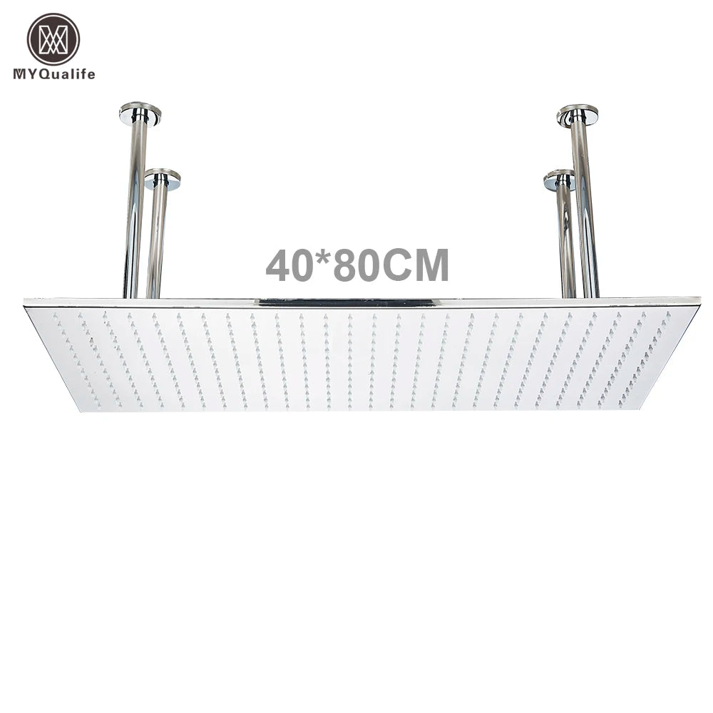 MYQualife LED Rainfall Shower Head Ceiling Mounted