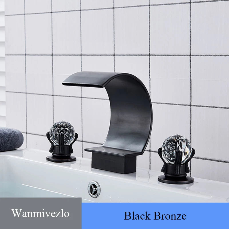 Wanmivezlo Brass Deck Mount Widespread Basin Faucet With Dual Handles