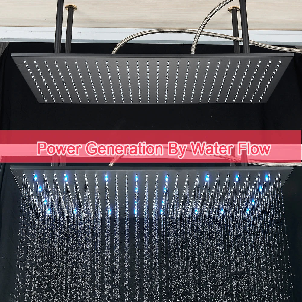 MYQualife LED Rainfall Shower Head Ceiling Mounted