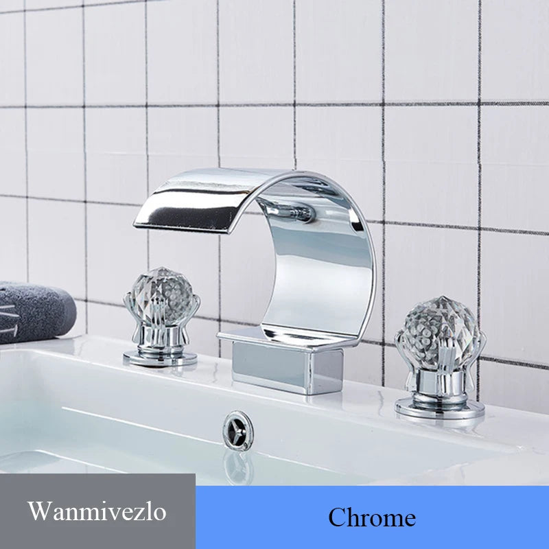 Wanmivezlo Brass Deck Mount Widespread Basin Faucet With Dual Handles