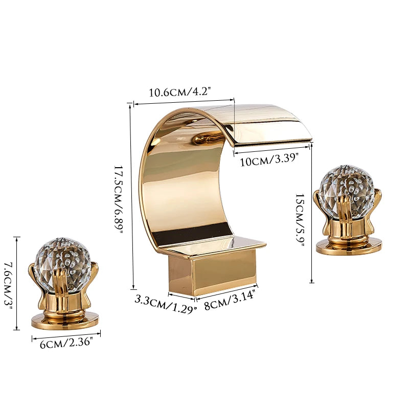 Wanmivezlo Brass Deck Mount Widespread Basin Faucet With Dual Handles