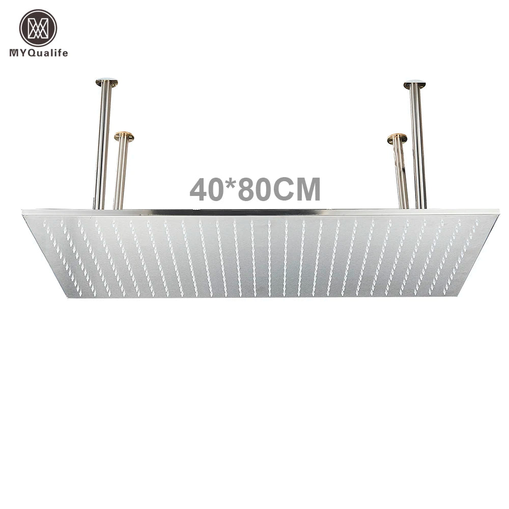 MYQualife LED Rainfall Shower Head Ceiling Mounted