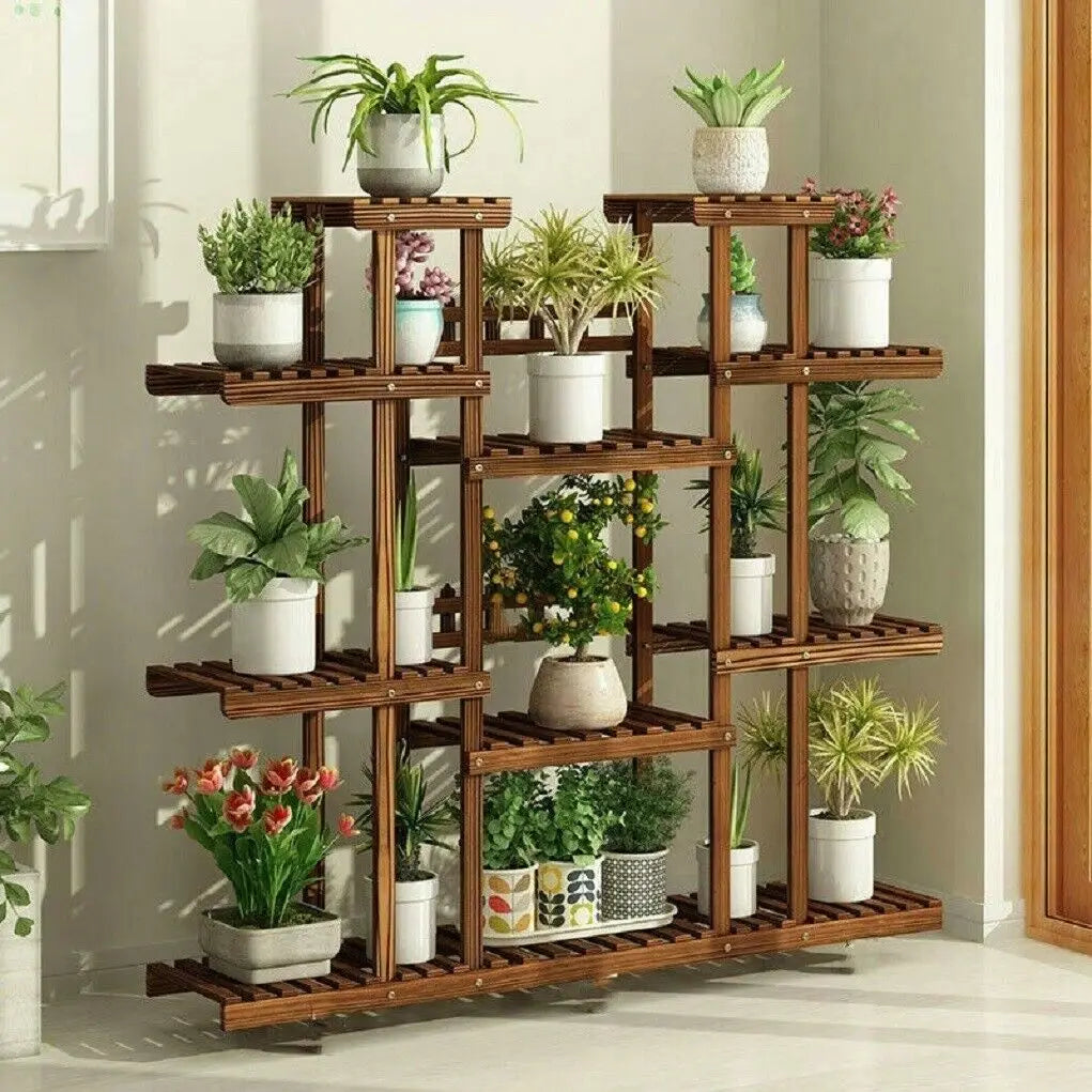 Wisfor Wooden Plant Shelf Multi Tier Indoor Outdoor Display Stand