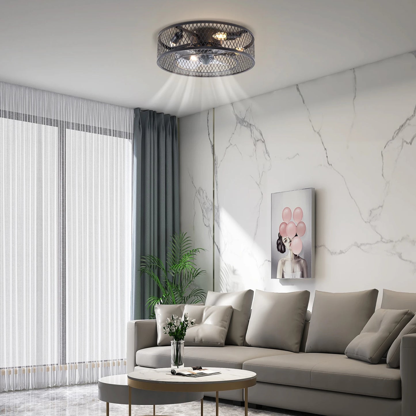 Fan Pendant Light E27 Ceiling Fixture Bulbs Not Included