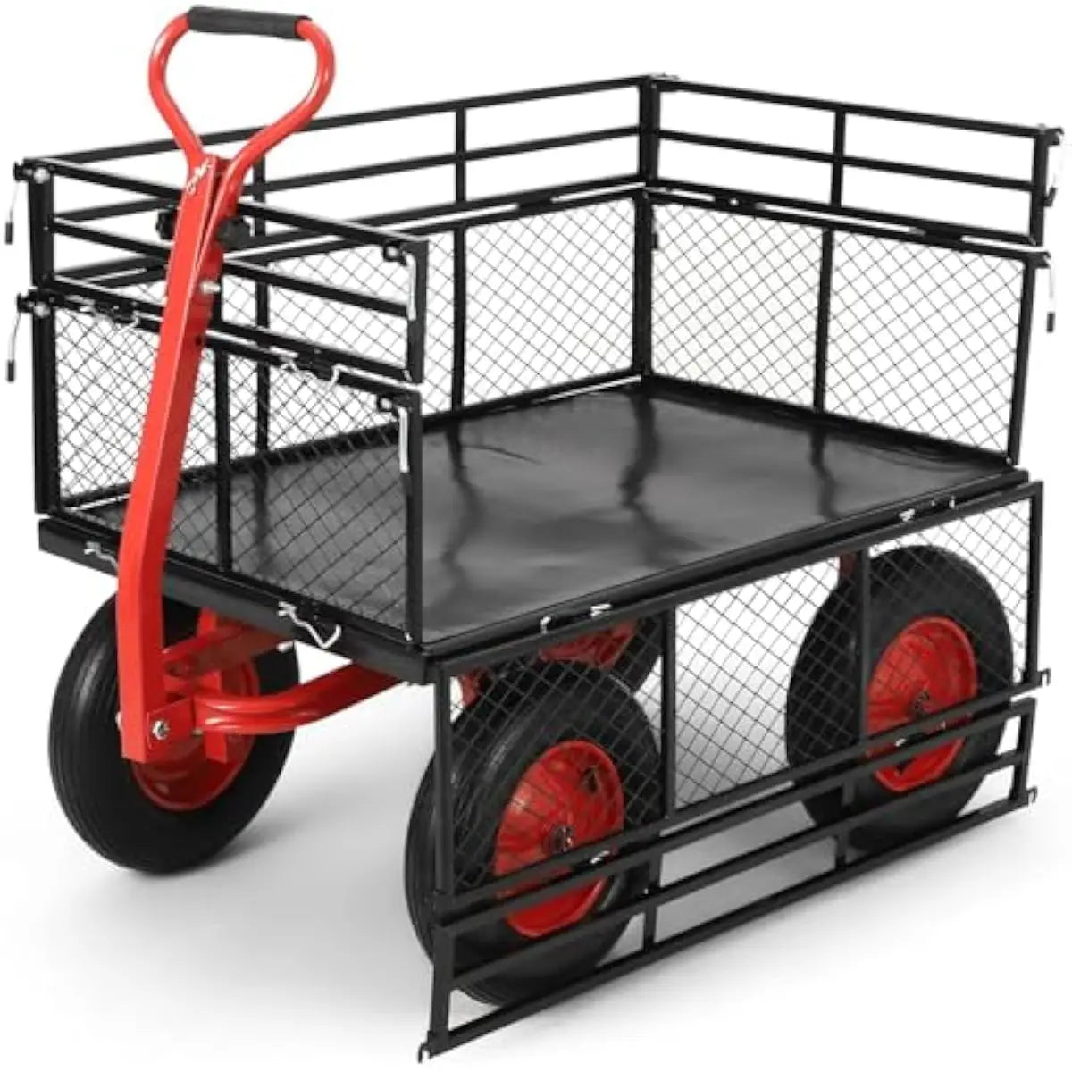 Heavy Duty Steel Garden Cart With Removable Mesh Sides