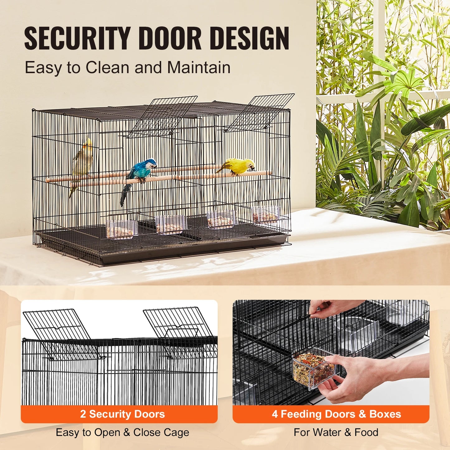 SucceBuy Stackable Divider Bird Cage for Small Birds Travel Cage With Handle