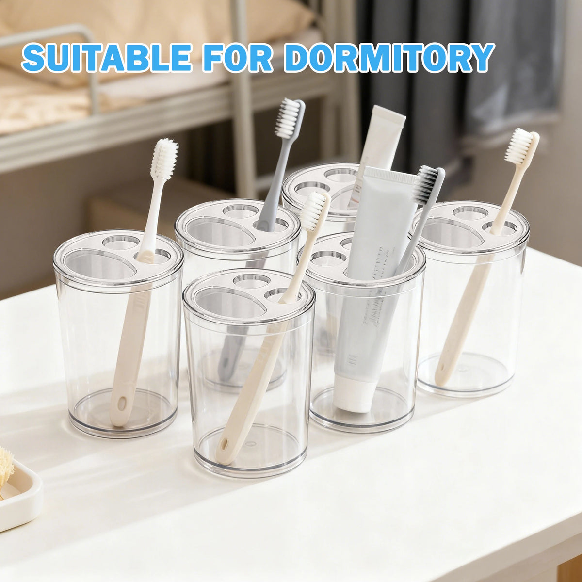 Hanmart Bathroom Accessory Set Soap Dispenser Toothbrush Holder
