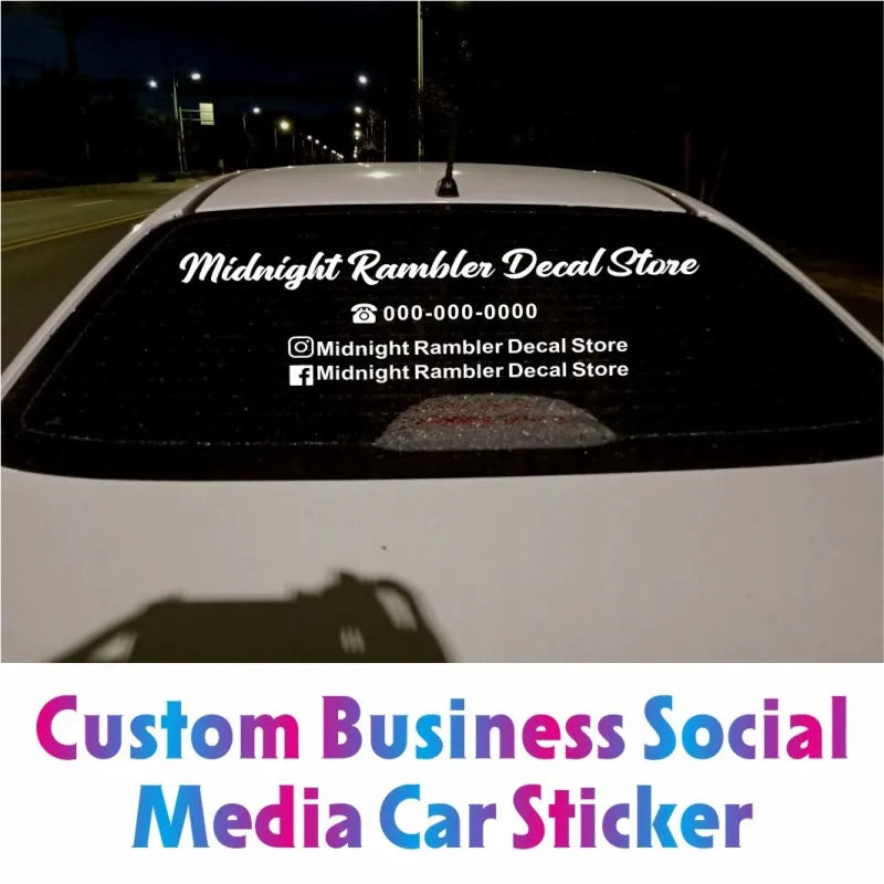 Custom Business Logo Social Media Car Sticker Decal IG