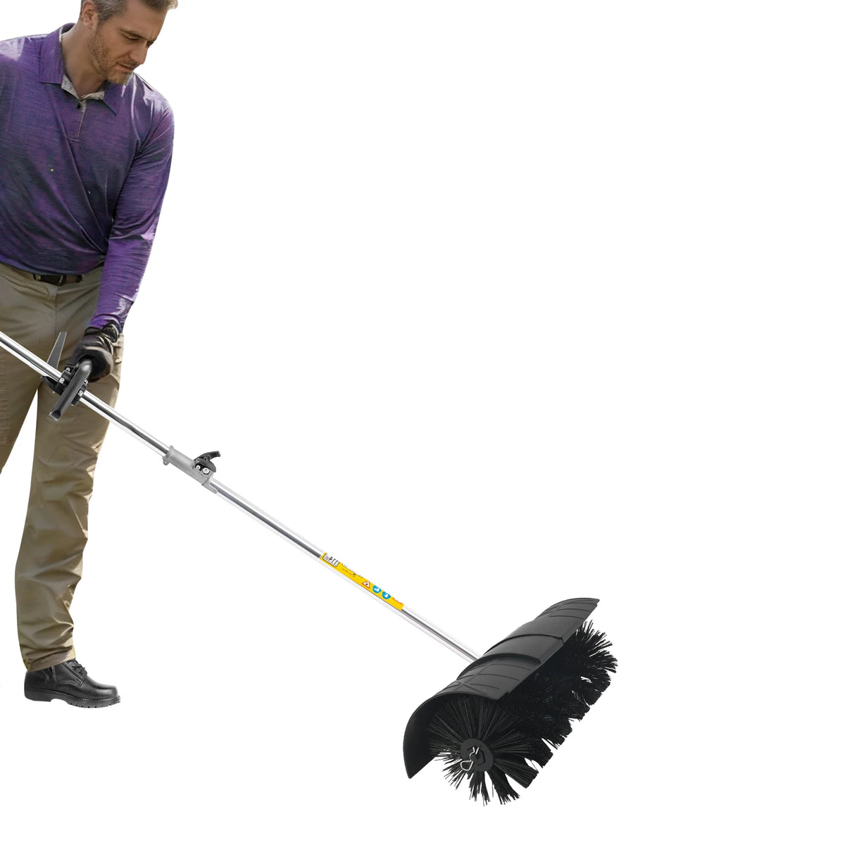 Manual Power Broom Brush Head With Debris Baffle for Sweeping