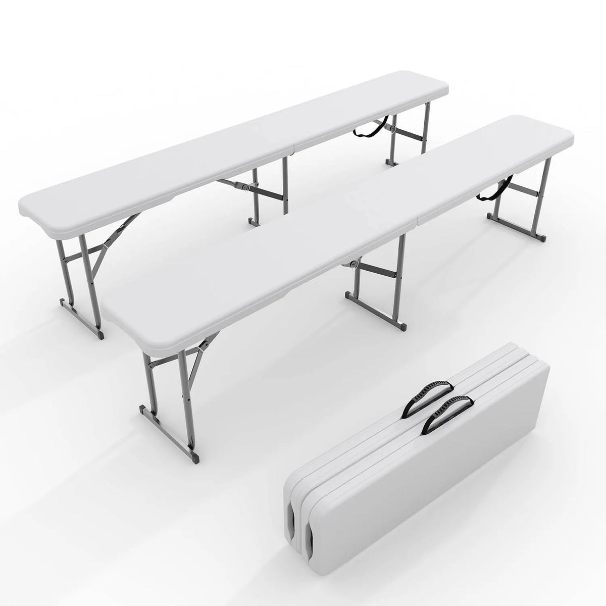 HiMISS Heavy Duty Folding Outdoor Bench With Durable HDPE Top