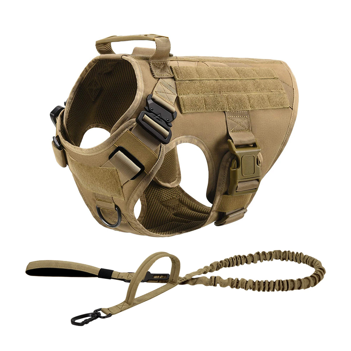 Tactical Nylon Dog Harness With Molle Pockets And Quick Release