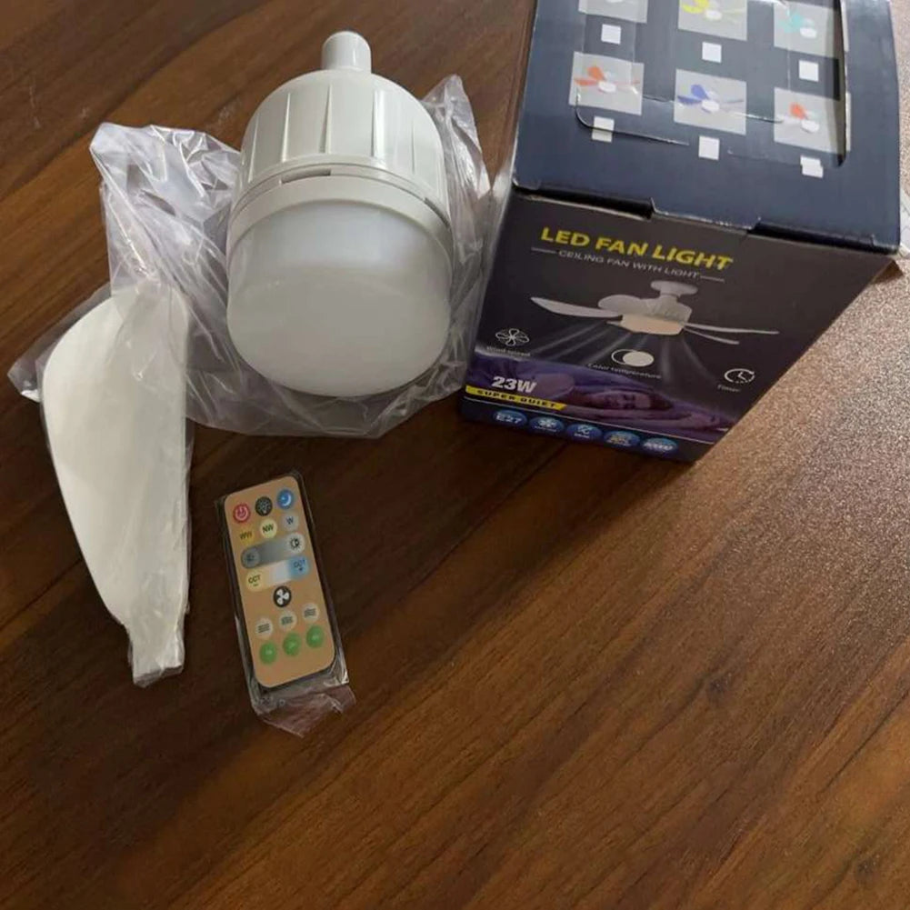 Indoor Dimmable Remote Control E27 Ceiling Fan Light Combo