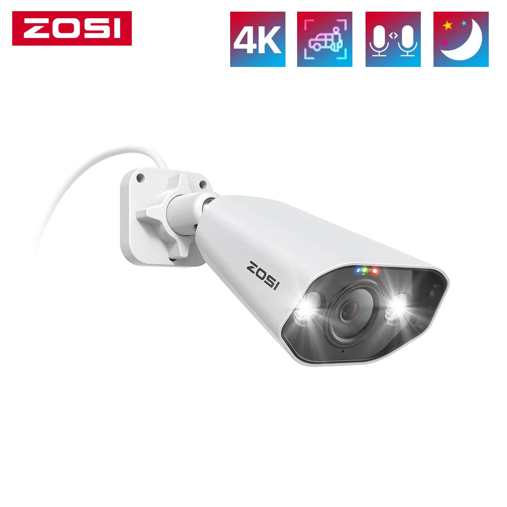ZOSI PoE Security Camera Two Way Audio And Night Vision