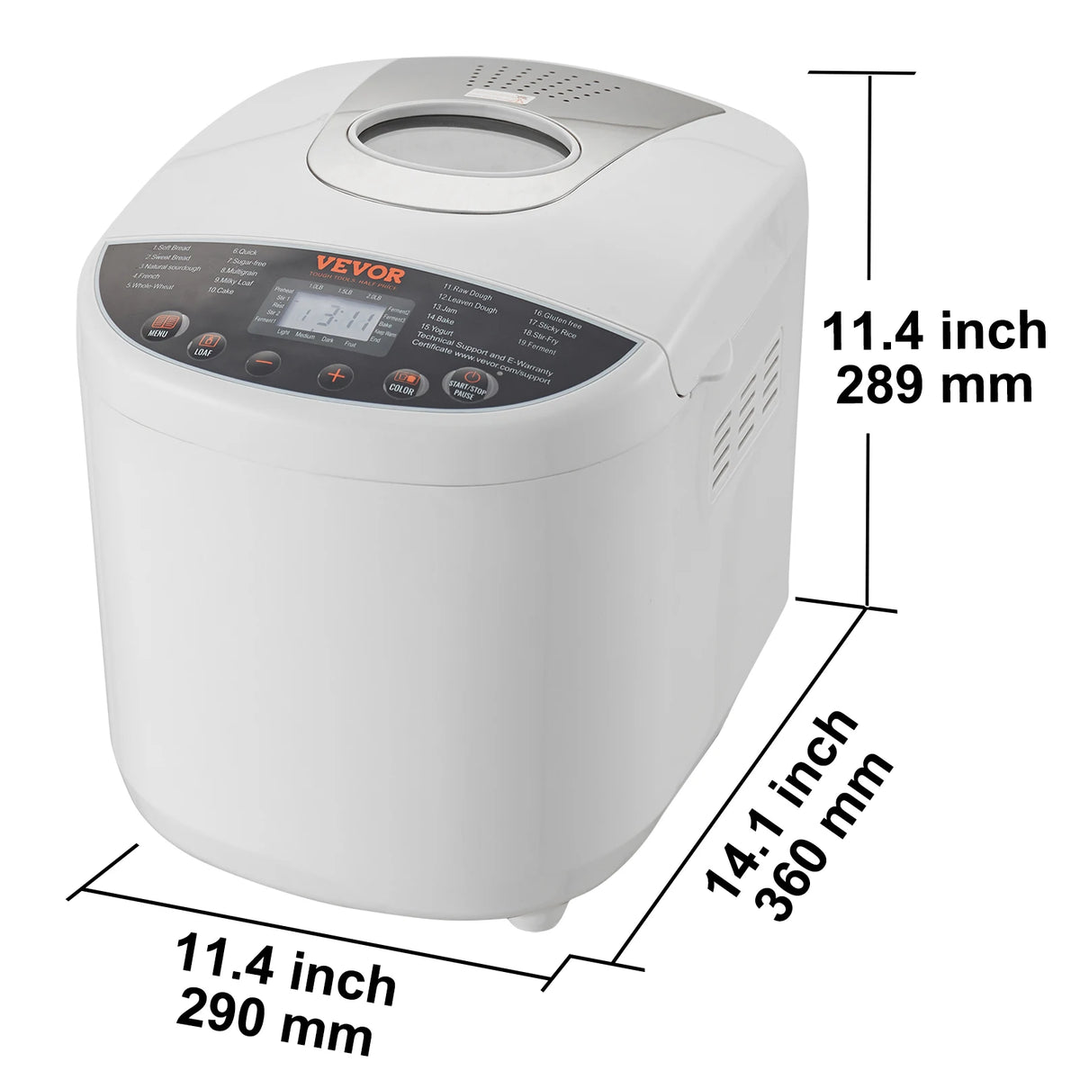SucceBuy 15 Function Automatic Bread Maker With Gluten Free Settings