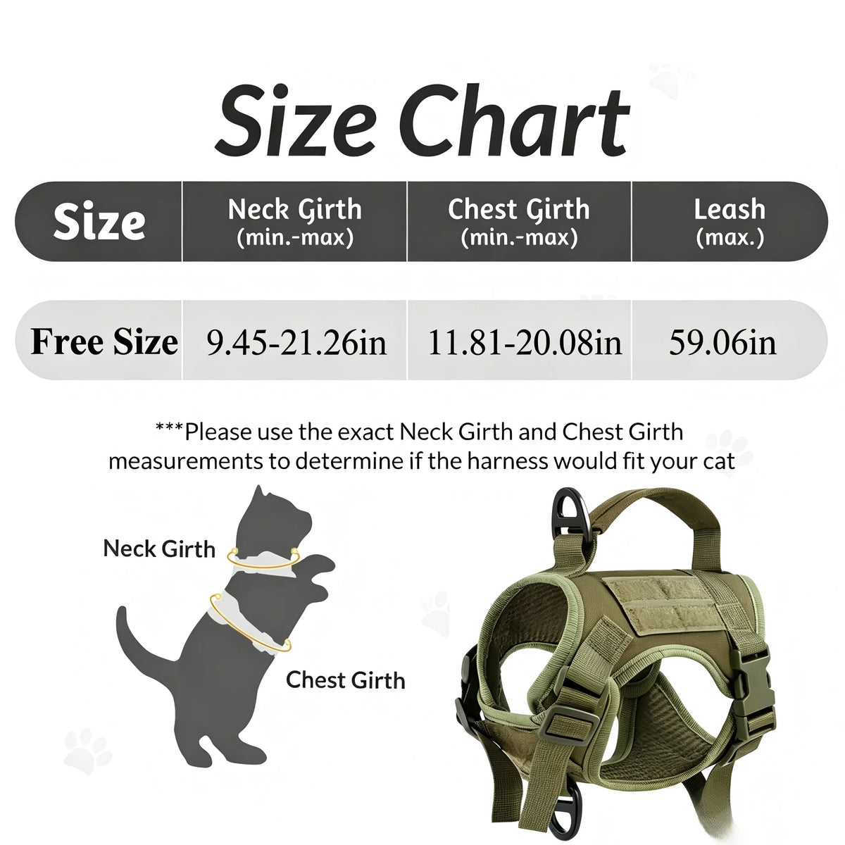 Tactical Cat Harness Leash Set Adjustable Soft Mesh Vest