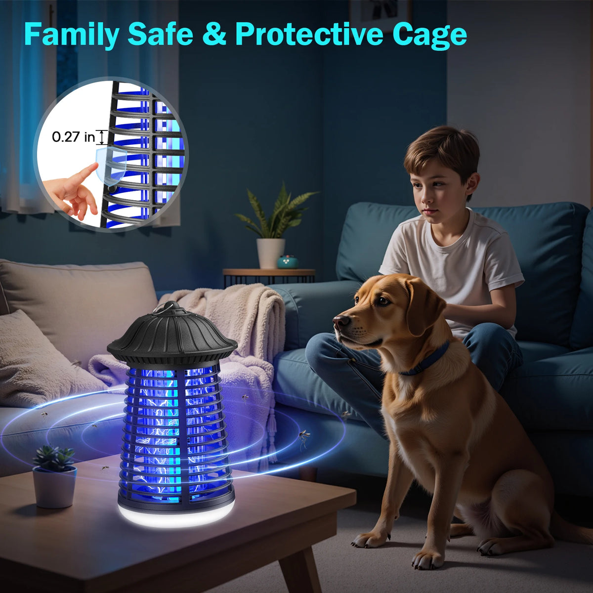 Dual UV LED Electric Bug Zapper For Indoor Outdoor Mosquito Control