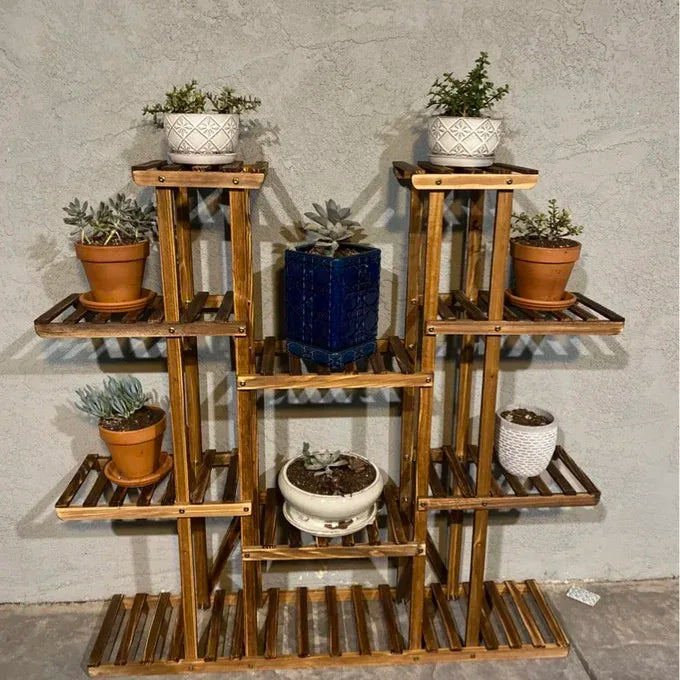 Wisfor Wooden Plant Shelf Multi Tier Indoor Outdoor Display Stand