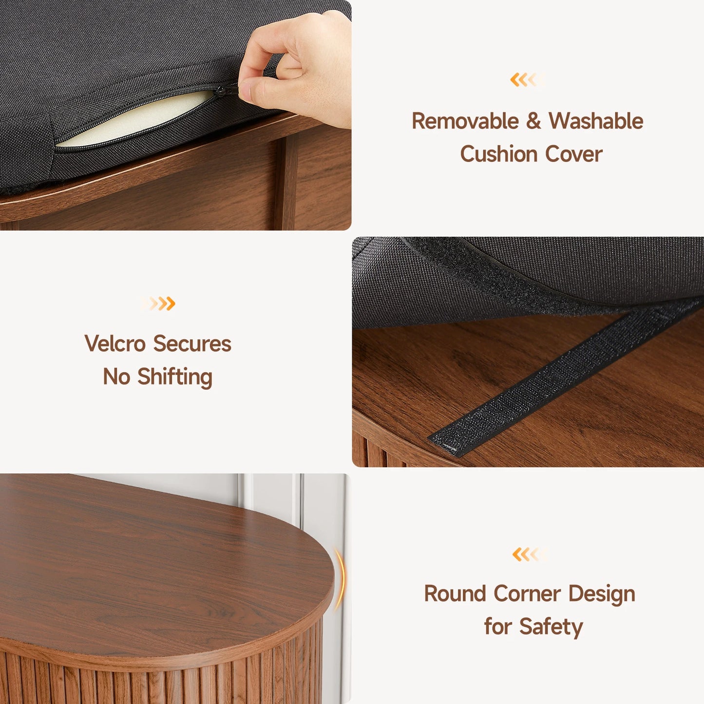 Wooden Shoe Storage Bench With Cushion Sliding Door Entryway Organizer
