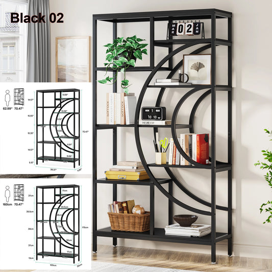 Tribesigns Industrial 5 Tier Etagere Bookshelf Freestanding Organizer