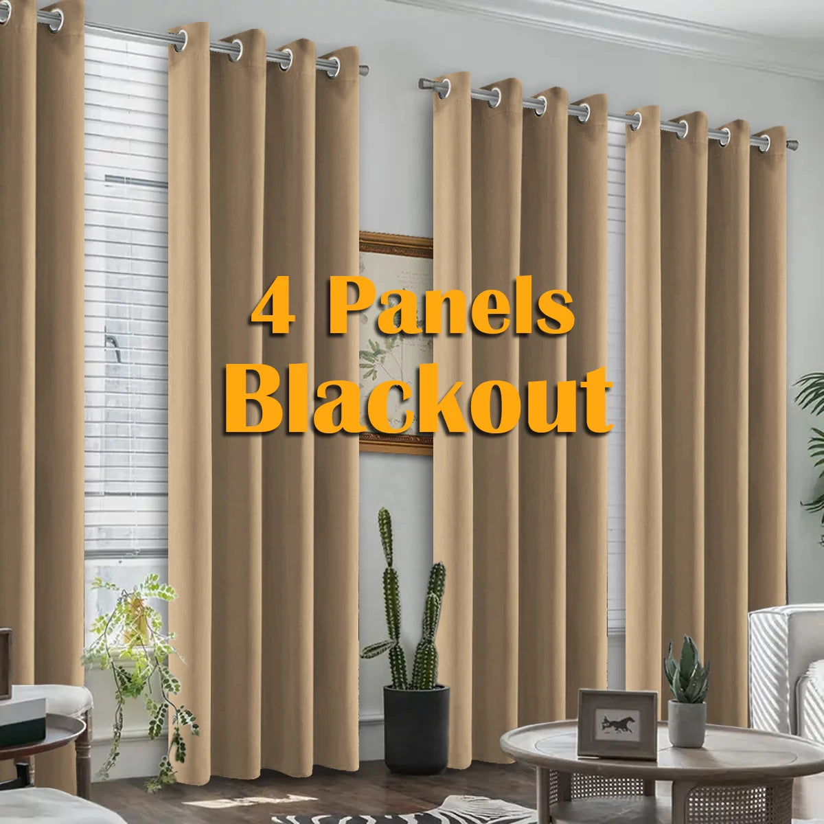 Thermal Blackout Curtains Heat Insulated Grommet Window Panels