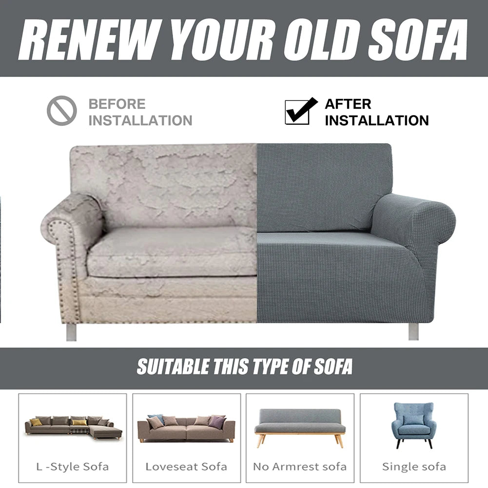 Jacquard Stretch Sofa Cover Pet Friendly Universal Slipcover