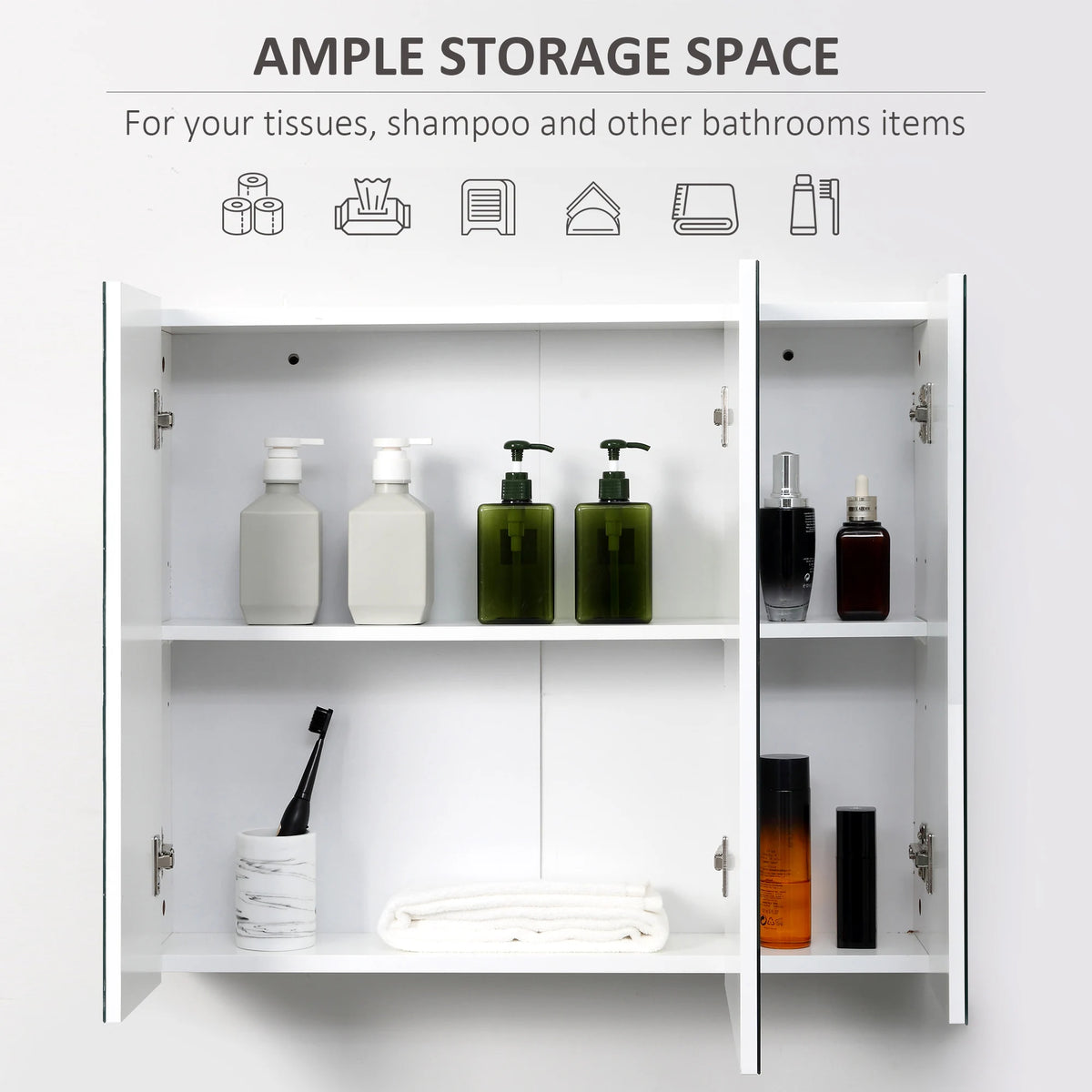 Kleankin Bathroom Medicine Cabinet With Mirror And Adjustable Shelves