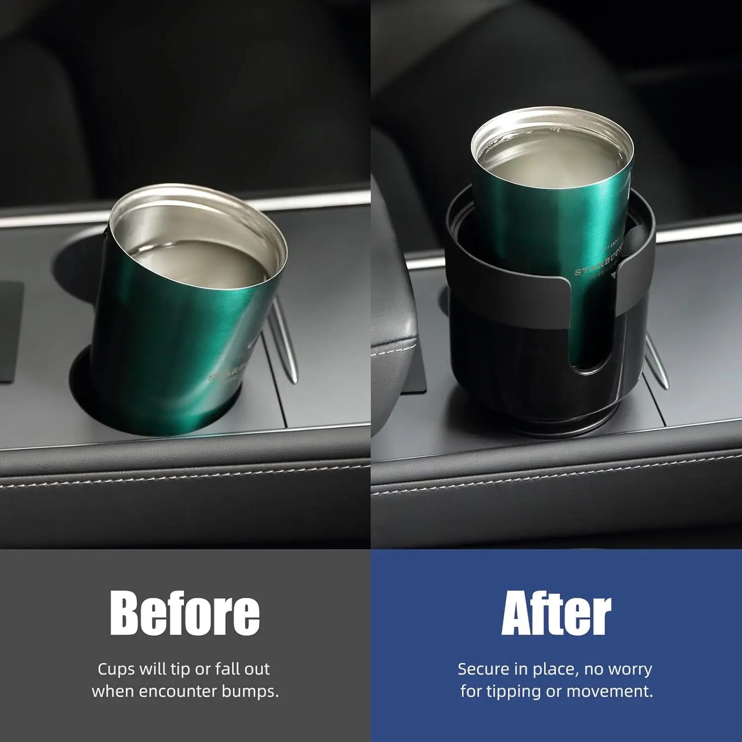Car Cup Holder Expander With Adjustable Base For Bottles