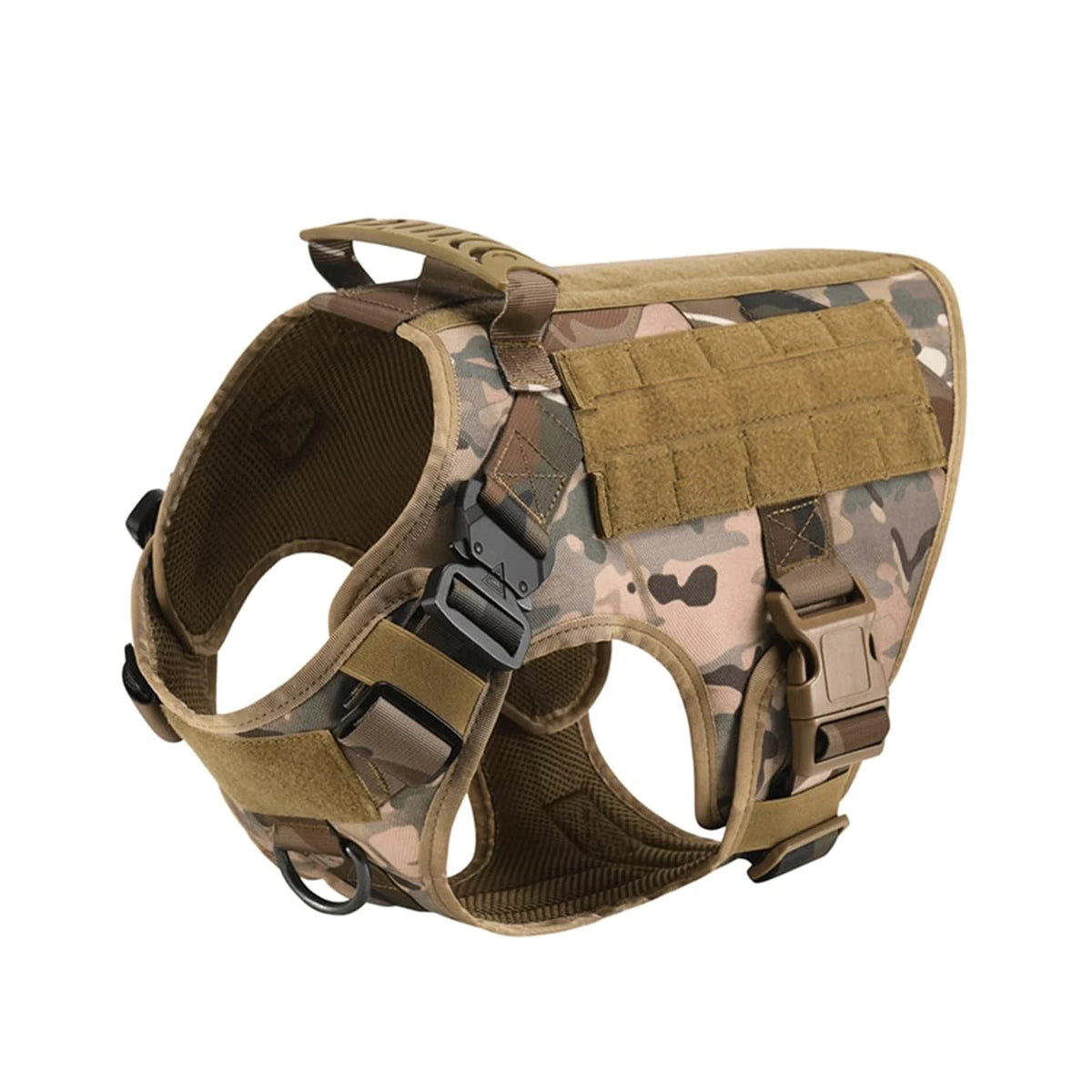Tactical Nylon Dog Harness With Molle Pockets And Quick Release