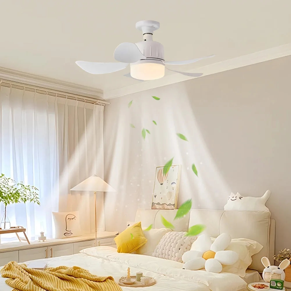 Indoor Dimmable Remote Control E27 Ceiling Fan Light Combo