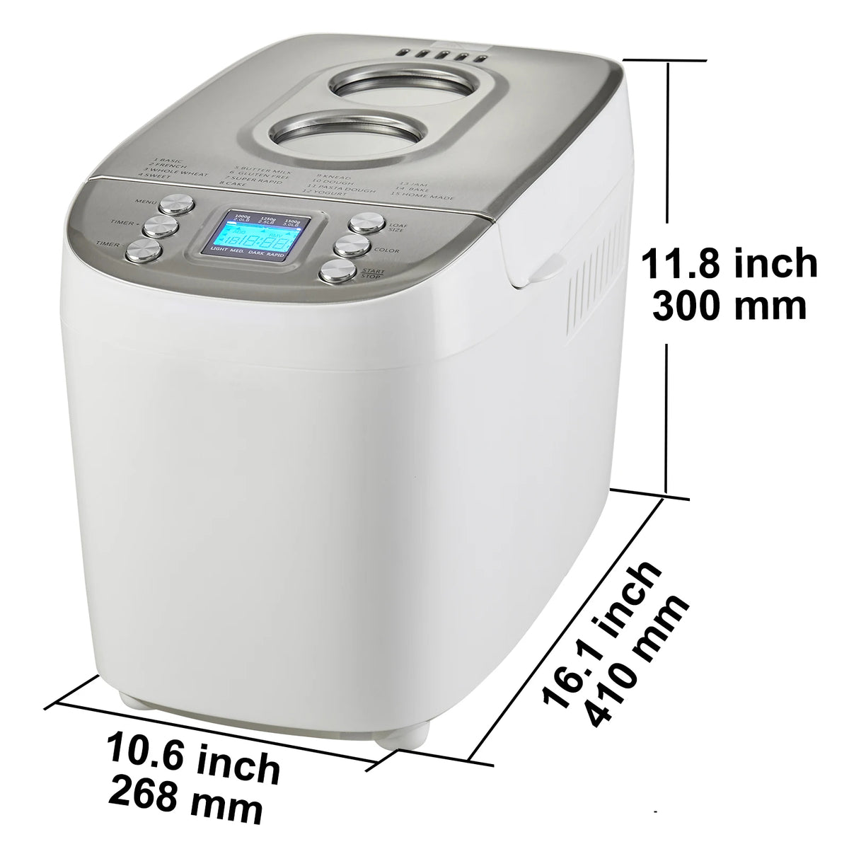 VEVOR Automatic 15In1 Bread Maker With Nonstick Ceramic Pan