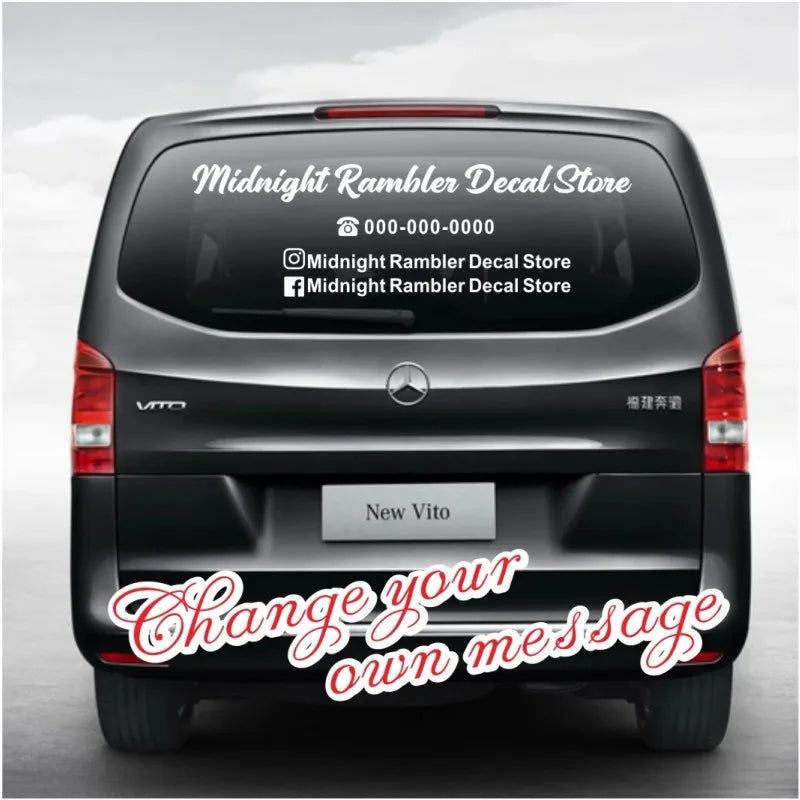 Custom Business Logo Social Media Car Sticker Decal IG